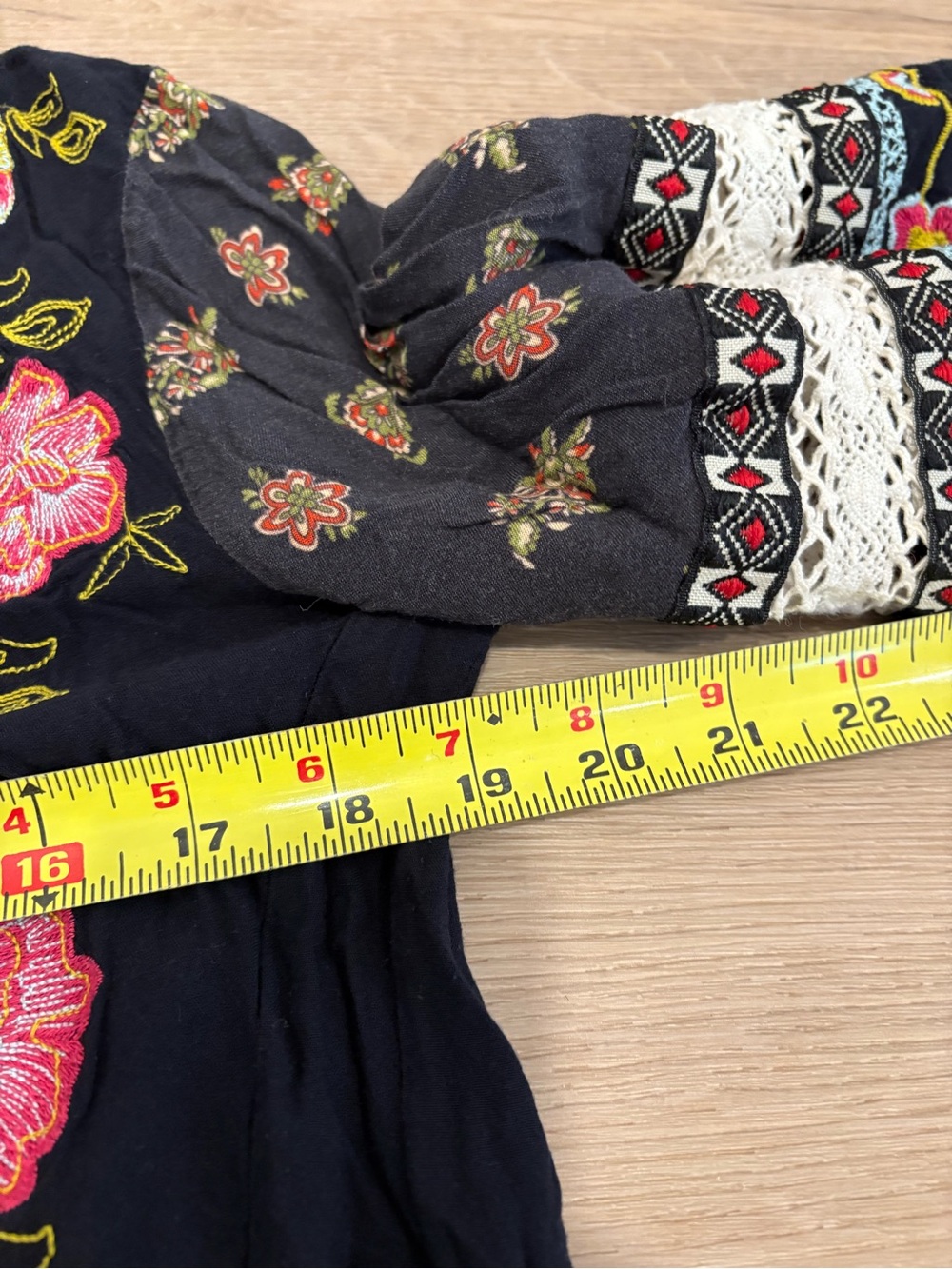 Anthropologie Black Floral Embroidered Blouse - Picture 7 of 8